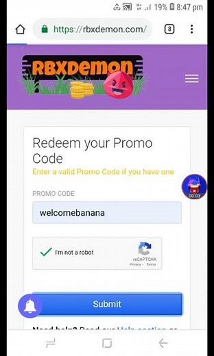 New code in Rbxdemon.com