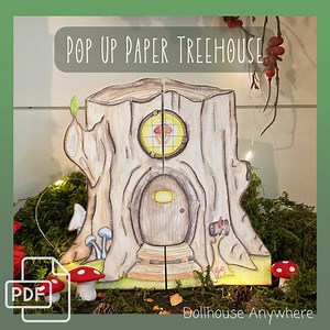 Printable Pop up Dollhouse, Paper Tree House, Portable, Foldable, DIY, Coloring, Party Activities, Paper Craft, 8.5x11inch, Instant Download - Etsy