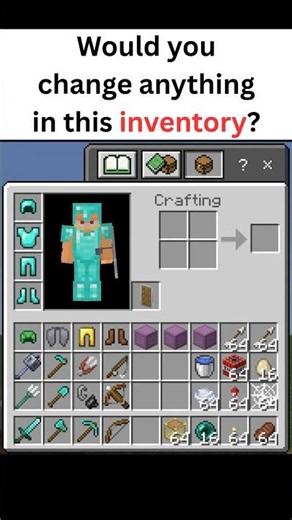 How you set the inventory in minecraft? #minecraft #shorts