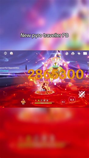 Pyro Traveller Nuke Showcase in Genshin Impact