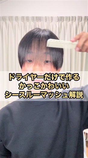 ドライヤーだけのかっこかわいいシースルーマッシュの作り方解説！ #メンズヘア #ヘアセット #シースルーマッシュ #高校生