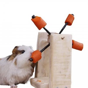 Rotating Feeding Toy for Guinea Pigs, Rabbits, Hamsters, Chinchillas, Rats, Foraging Food Holder Wheel, Guinea Pig Cage Accessories, Cavy treats, Toy for small animals