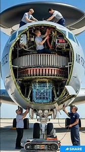 Unlocking the secrets of the sky: Inside an AWACS radar #AWACS #Radar #MilitaryTech #fyp #shorts