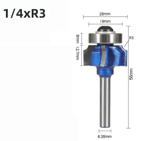 BTOER 1/4 Shank 4 Corner Router Bit R1 R2 R3 Trim Edging Woodworking Bit for Wood - Walmart.ca