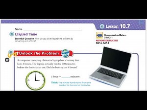Go Math 5th Grade Lesson 10.7 Elapsed Time