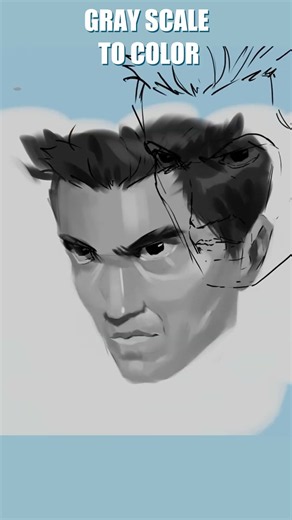 Grey scale to color process in Krita #shortsfeed
