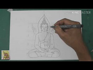 สอนวาดพระพุทธรูป ปางสมาธิโดยครูโย่กับน้องปันปันนักพากย์ตัวน้อย