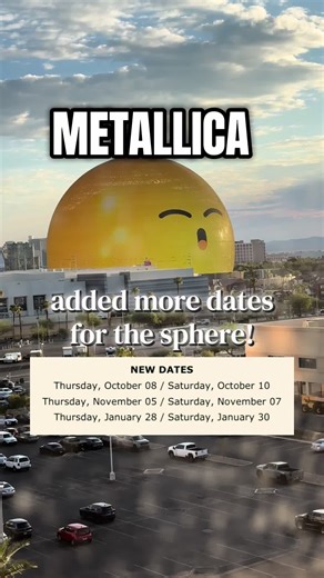 Metallica added more dates in October, November and January to the sphere! That was crazy fast to add more dates! Do you think they will add more? 👀 @metallica @Sphere #tiktokgostay #vegas #metallica #spherelasvegas #fyp