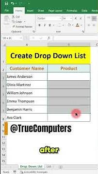 How to Create Drop Down List in Excel Step by Step #shorts