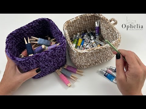 Easy Crochet Storage Basket // Square Storage Basket Crochet Tutorial