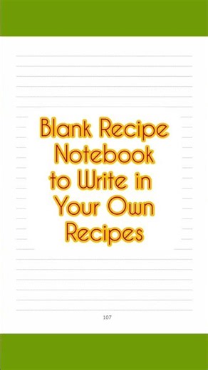 Blank Recipe Journal for Own Recipes | 🍋 Lemon Themed Culinary Gift Idea