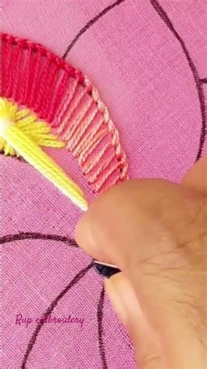 Flower design hand embroidery work 🪡🧶🌿❣️🌺🌿
