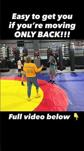 Boxing Footwork with Coach Mike: Easy to get you if you're moving Only Back!!! #shorts
