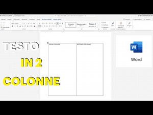 COME METTERE DUE COLONNE DI TESTO SU WORD
