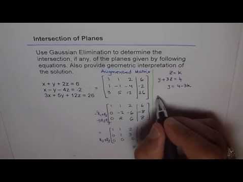 Intersection of Three Planes Gaussian Elimination Method
