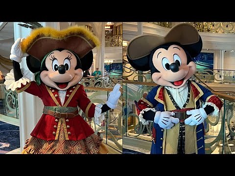 Mickey and Minnie Meet and Greets on the Disney Wish During Pirate Night - Disney Cruise Line