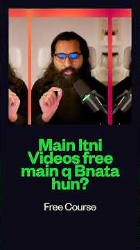 With so much passion I am giving so many lectures for free on YouTube and that too for free.