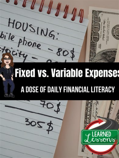 Day 6: Fixed vs. variable expenses Financial Literacy Daily Lesson Not all expenses are created equal—and knowing the difference can save you money 👀💸 Some expenses stay the same every month (fixed expenses) like rent, car payments, or insurance. Others change based on your choices (variable expenses) like food, shopping, and entertainment. 💡 Real Life: You have limited control over fixed expenses—but variable expenses are where your financial power lives. Small daily decisions (eating out, i