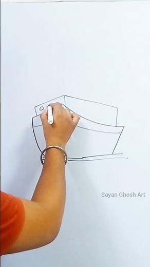Ship Drawing 🚢 | Easy Step by Step Ship Drawing for Beginners #shortsfeed #art #shorts