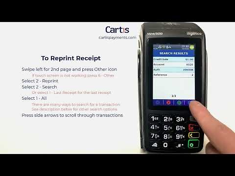 How To Reprint Receipt on an Ingenico Desk 5000 or Move 5000 Credit Card Terminal