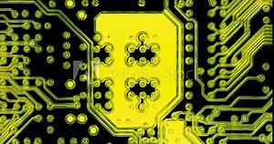 Animation of computer circuit board. Details of mainboard with microelectronics components and connections. Cinema 4K 60fps zoom-in video