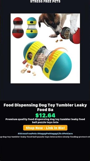 🎾 Food Dispensing Puzzle Toy Ball - Keep Your Dog Entertained! | Stress Free Pets