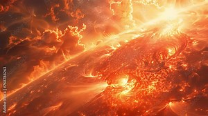 Cosmic firestorm: Animation illustrates the captivating motion of solar magma.