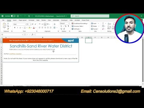 New Perspectives Excel 2019 | Module 3: End of Module Project 2 | Sandhills-Sand River Water Distric
