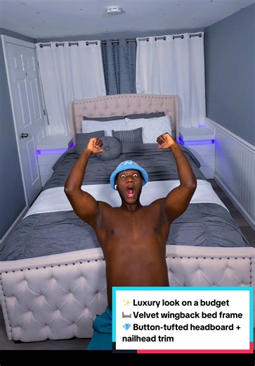 Affordable Luxury Velvet Wingback Bed Frame