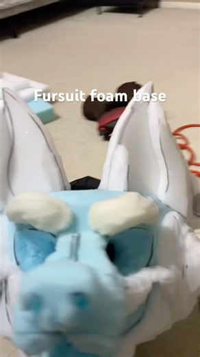 Making Fen’s fursuit head #fursuit #furry #therian #otherkin #alterhuman #foambase #fursuitmaking