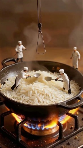 Miniature Creature Cooking Rice
