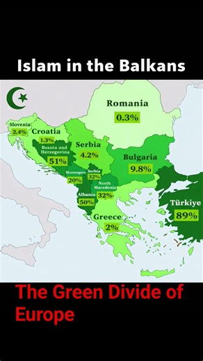 Islam in the Balkans:The Green Divide of Europe#Balkans #IslamInEurope #ReligionMap #EuropeanHistory