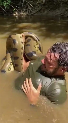 Amazon River Encounter: Man Faces Giant Anaconda