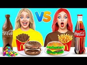 रियल फ़ूड बनाम चॉकलेट फ़ूड चैलेंज #4 Multi DO Challenge