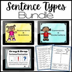 Sentence Types Bundle | Mini Lesson | Google Classroom | Worksheets