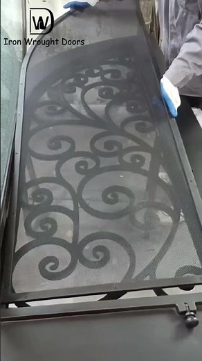 Wrought Iron Door with Operable Glass Window - Easy Screen Installation #interiordesign #shorts