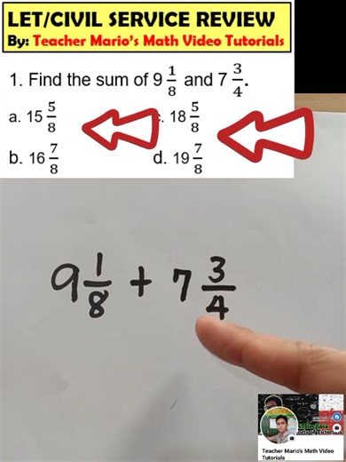 2.6K views · 23 reactions | ADDING MIXED NUMBERS‼️ #LETReview #CSEReview #viralvideoシ #maths | Math Teacher Mario | Facebook