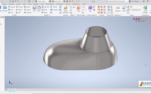 Inventor 2020 教程#166| 3D 曲面放样特征 | cadcam教程