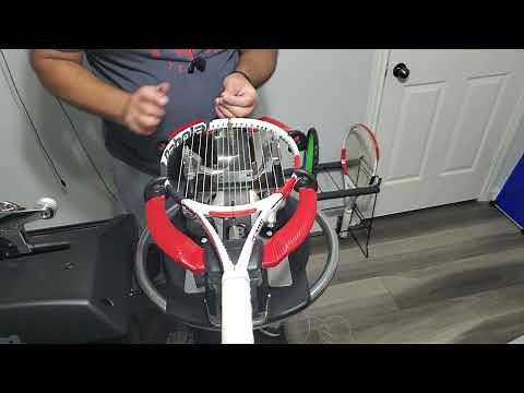 beginners guide to 1 piece stringing a 16x19 racquet that starts at the head.