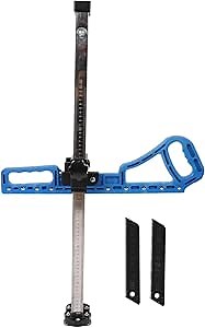 Foldable Drywall Cutter, 2 to 60cm Blade Adjustable Easy Ripper Drywall Cutout Tool, Safety and Convenient Drywall Cutter with Nylon Handle with 10pcs Spare Blades and Scale