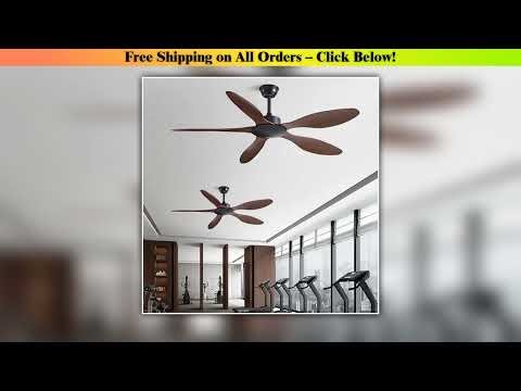 46 56 Inch Ceiling Fan 5 Blades Vintage Industrial ABS Ventilator No Light Remote Control for Cafe