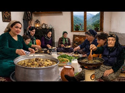 Simple Village Life in The Northern Iran | Cooking Kuku Sabzi, Shrimp Dill Rice & Rural Routine 🌿🍤🔥