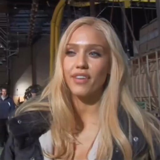 Jessica Alba on the set of Fantastic Four
