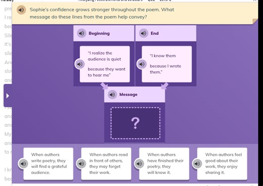 Sophie's confidence grows stronger throughout the poem. What me... | Filo
