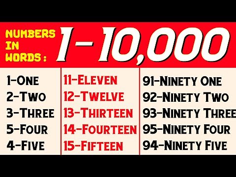 1 To 10000 Numbers in words in English || Numbers 1 to 10000