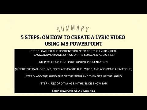 HOW TO MAKE A LYRIC VIDEO USING MS POWERPOINT