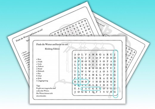 Wortsuche für Kinder – 10 Rätsel mit Suchwörtern zu Wald, Berufen, Kleidung & mehr | PDF zum Ausdrucken - Etsy.de