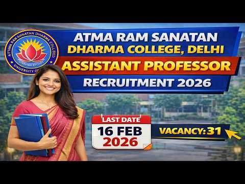 ARSD College Assistant Professor Recruitment 2026 | Apply Online, Salary, Eligibility