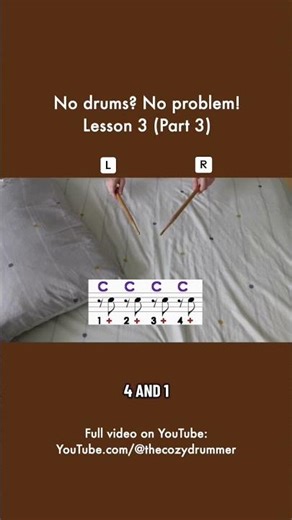 Drumming without drums! Beginner Lesson 3 #beginnerdrummer #drumtutorial #drumlesson #drumcover