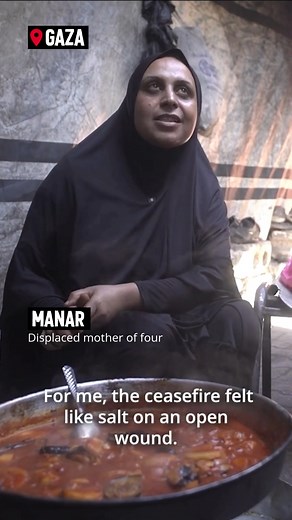 1.1K views · 42 reactions | Even with progress since the ceasefire, getting enough food into #Gaza remains a huge challenge for WFP and other humanitarian agencies. With just two crossings open and many roads destroyed, families are still facing hunger every day. Manar, a mother of four displaced from her home, now lives in a tent on the grounds of a former school. She shares what her family is going through — and what they still need most. | World Food Program USA | Facebook